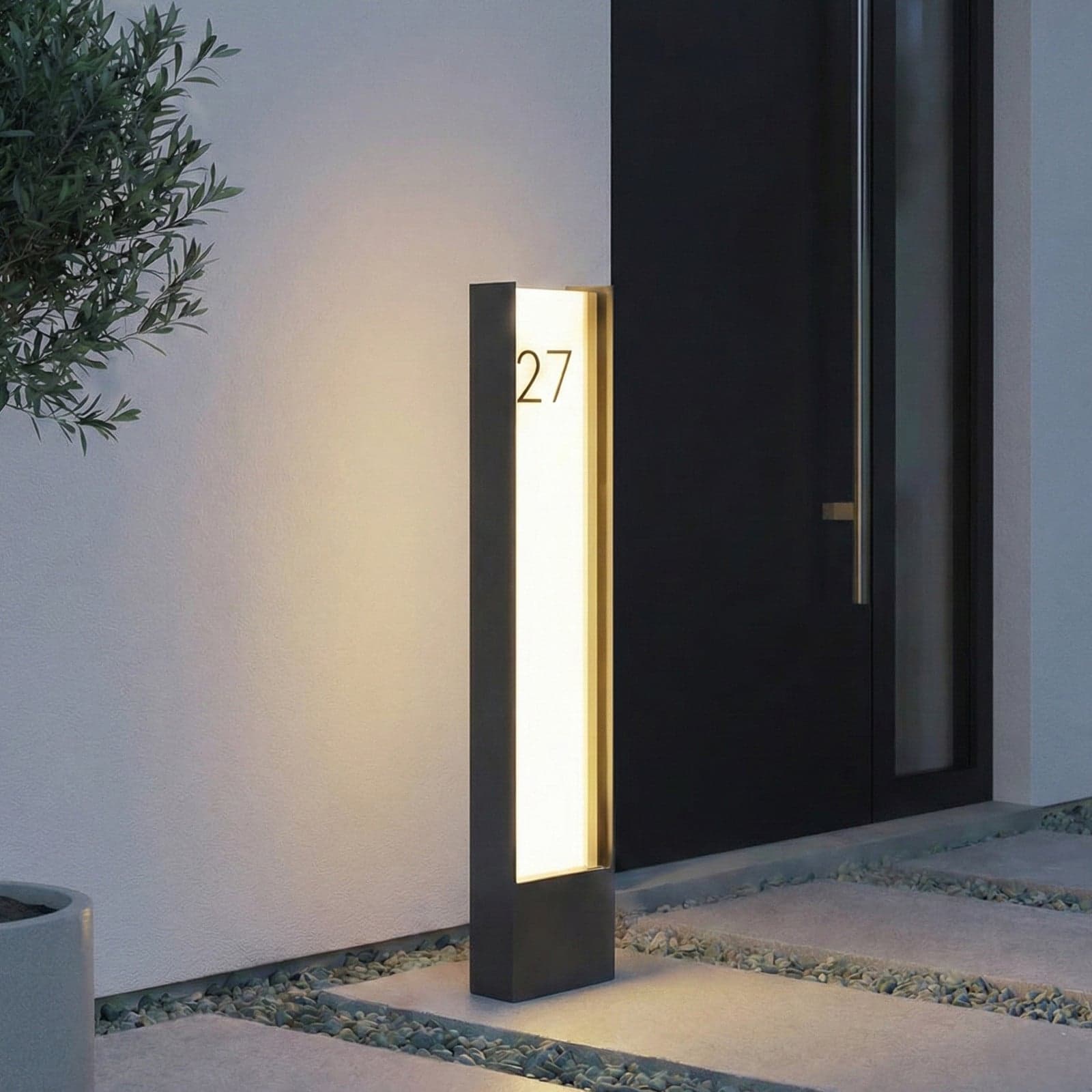 Lampione a LED Selqa, antracite, IP65, numero civico Lindby - Terrazza - Moderno - Metallo - Angolare