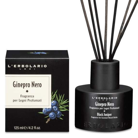 L'erbolario - Fragranza per Legni Profumati con Bastoncini Ginepro Nero 125 ml