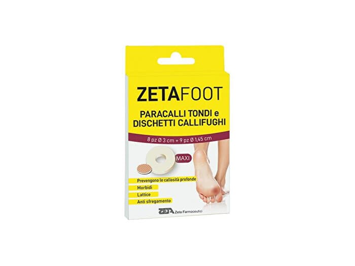 Zeta Foot Paracalli Tondi + Dischetti Callifughi 8 Pezzi 3cm + 9 Pezzi 1,45cm, Protezione Efficace per Callosità