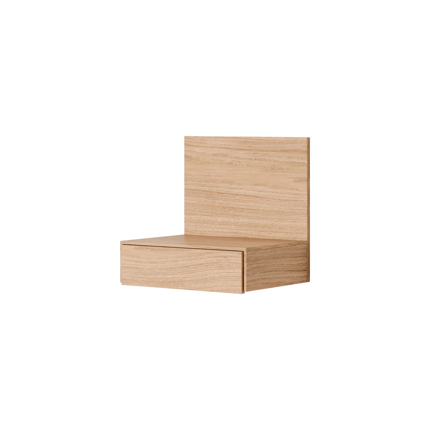 NEW WORKS - Comodino da parete Tana - Legno naturale - Impiallacciatura di rovere - Designer Rikke Rützou Arnved