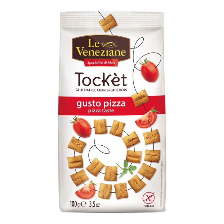 Tockèt Grissini Gusto Pizza 100g - Snack Senza Glutine di Mais