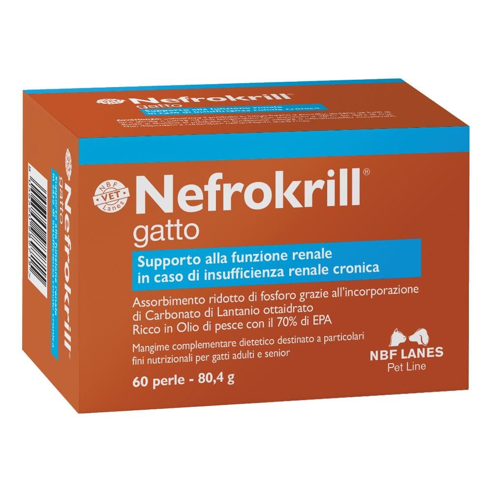N.B.F. Lanes Nefrokrill Gatto 60 Perle - Supporto Renale