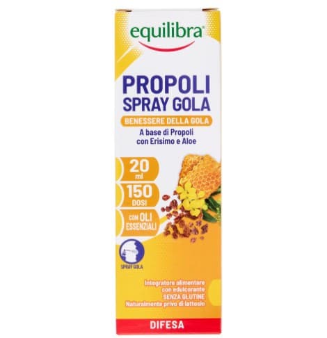 EQUILIBRIA SPRAY GOLA A BASE DI ERISIMP ROSA CANINA E PROPOLI