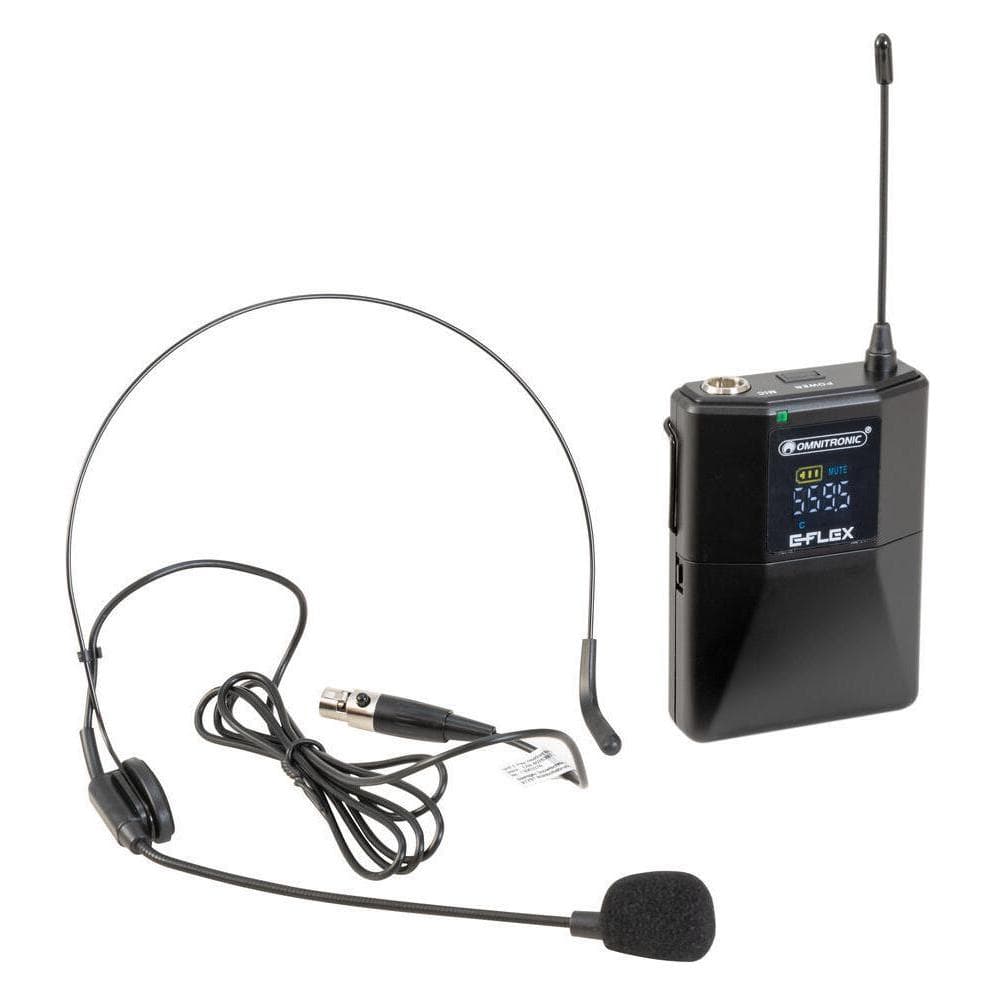 Omnitronic UHF E-FLEX Taschensender 559-575 MHz, Accessori per microfoni