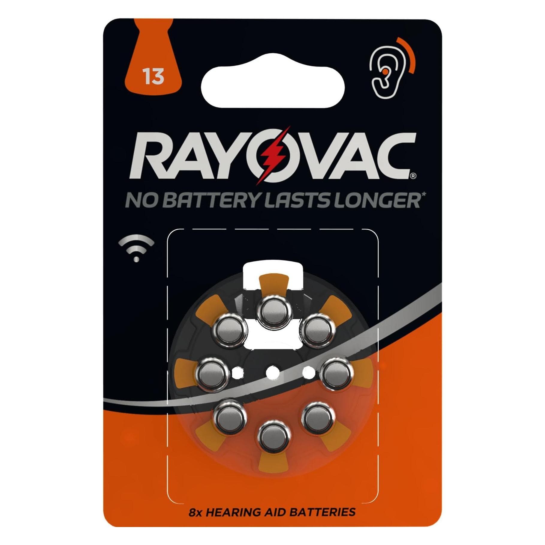 Rayovac Batteria per apparecchi acustici 13 (8 pz., PR48, 310 mAh), Batterie + pile