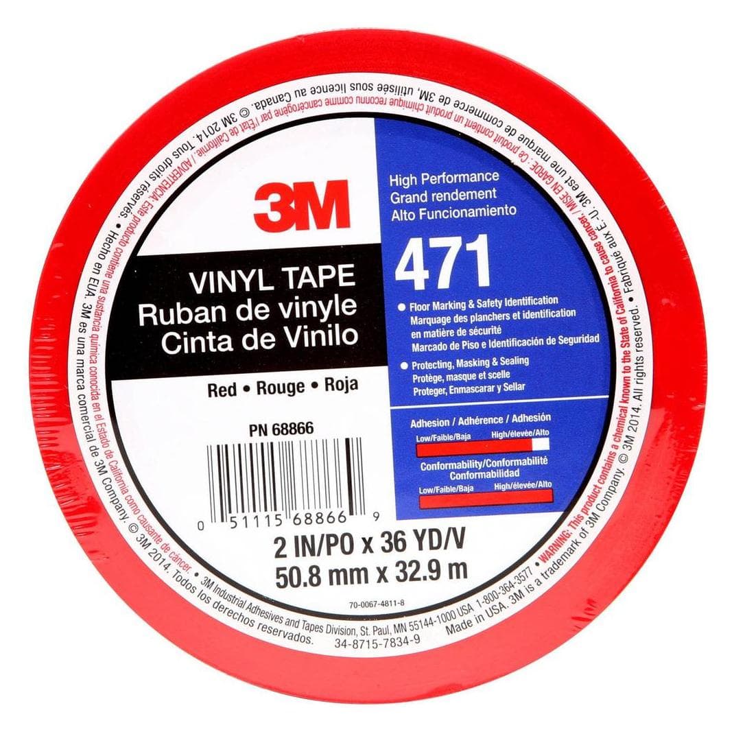 3M, Nastro adesivo, Nastro adesivo in PVC47rosso (50.80 mm)