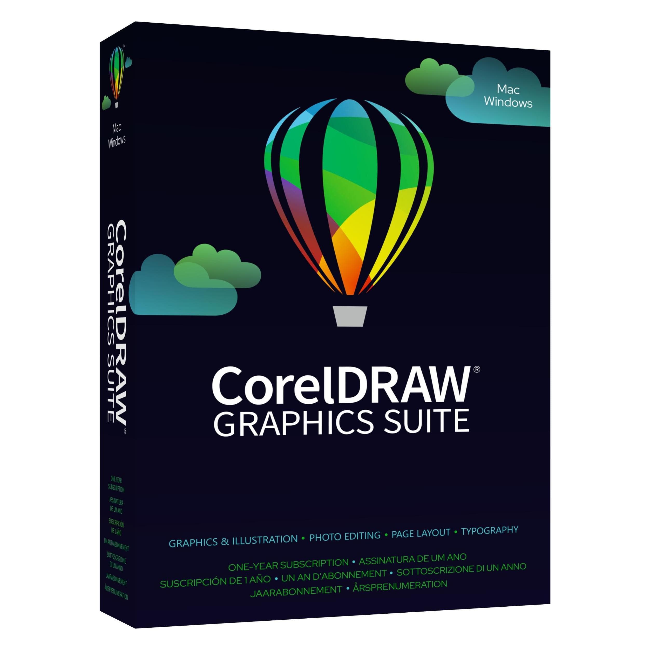Corel Draw Graphics Suite Agnostic Box, abbonamento, 1 anno, WIN, ML per Windows