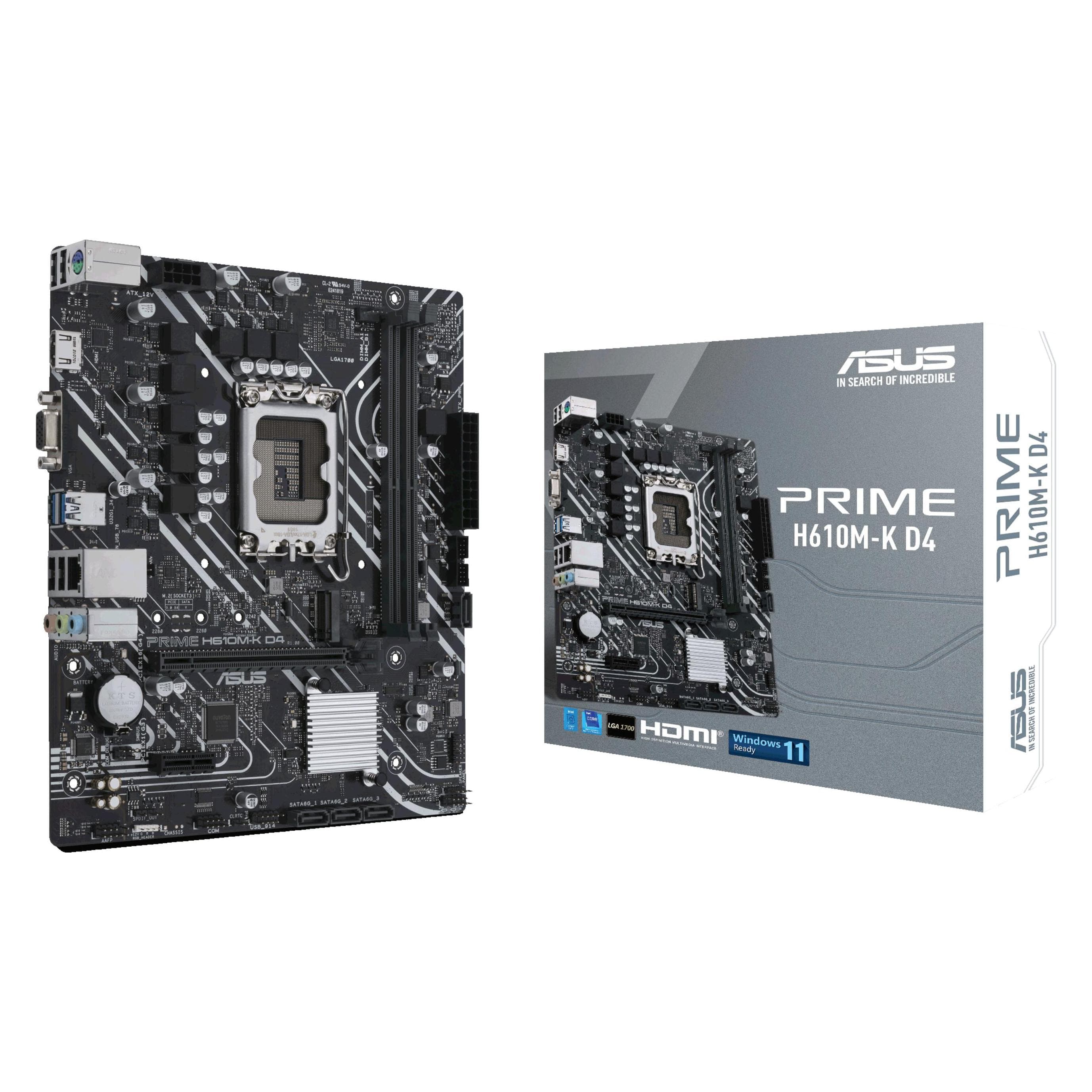ASUS PRIME H610M-K D4 (LGA 1700, Intel H610, mATX), Scheda madre