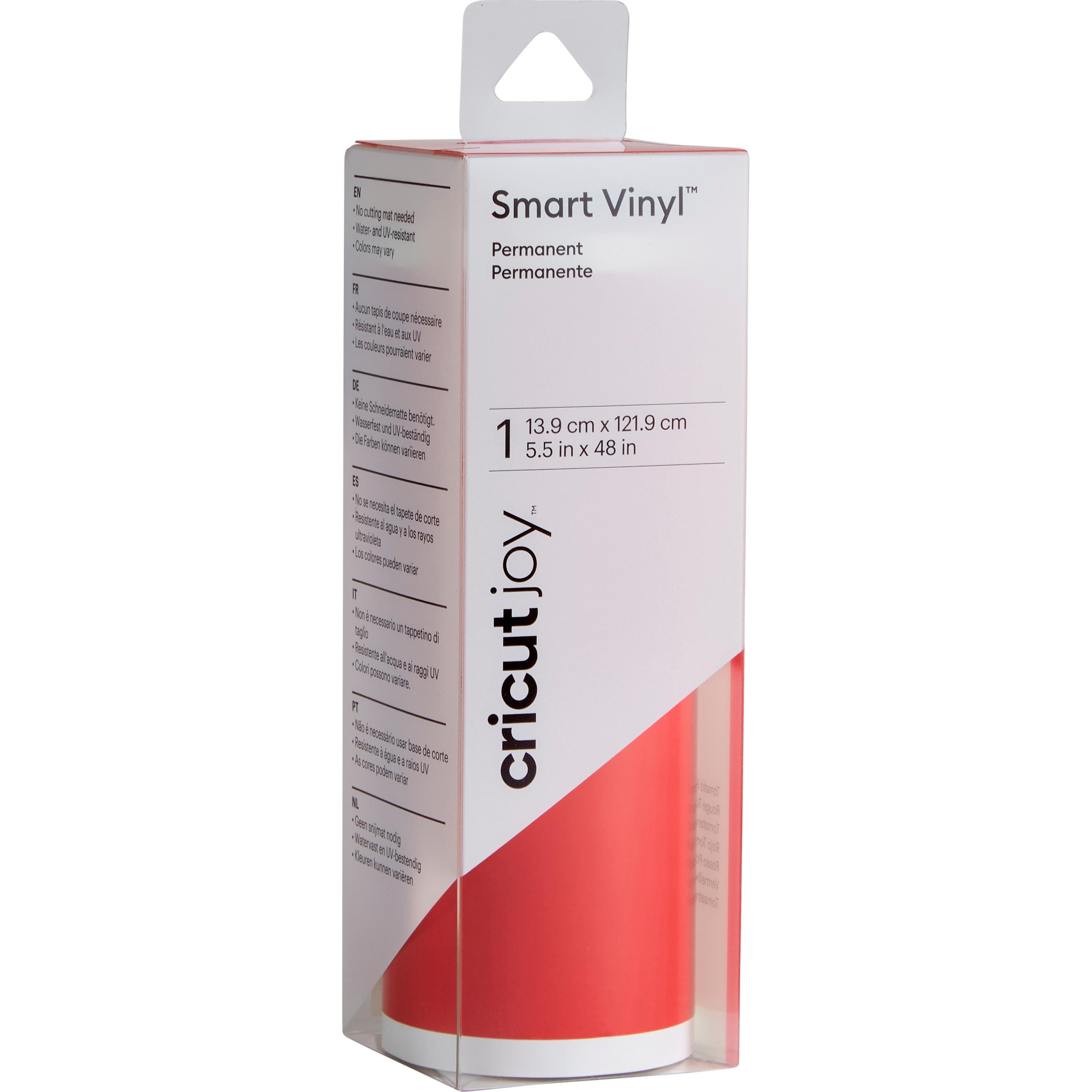 Cricut, Carta bricolage, Film in vinile Joy 13,9 cm x 121,9 cm permanente, rosso (1x)