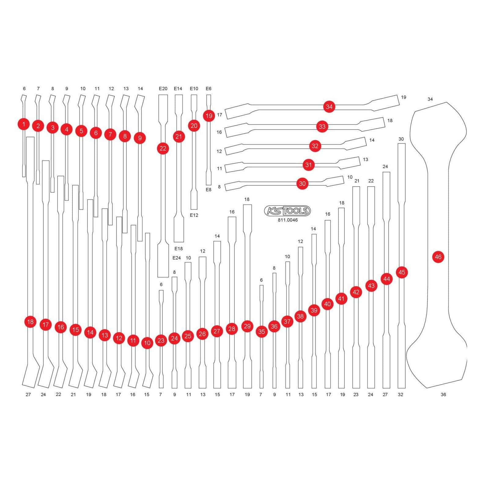 KS Tools, Accessori valigetta degli attrezzi, 811.0046-97