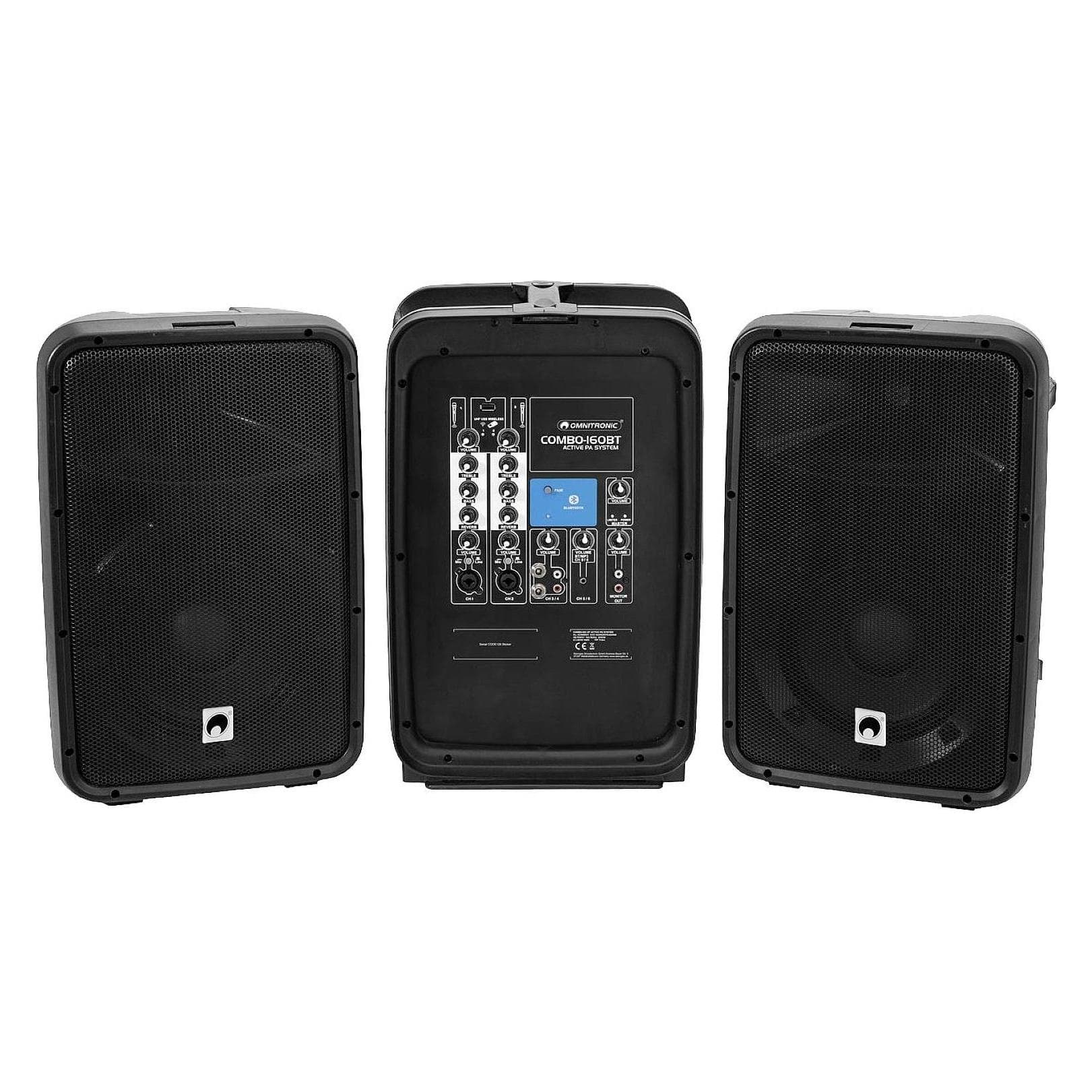 Omnitronic COMBO-160BT (Attivo, 2x 80 W), Altoparlante PA, Nero