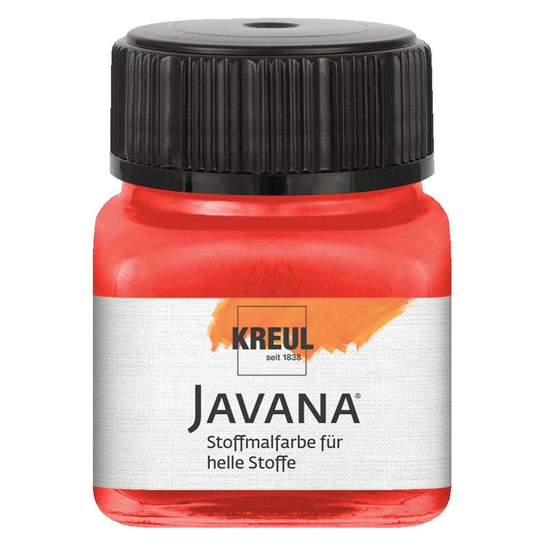 Magni, Colore + Vernice per fai da te, KREUL 90941 - Vernice per tessuti Javana per tessuti chiari, barattolo da 20 ml in rosso, colore (20 ml)