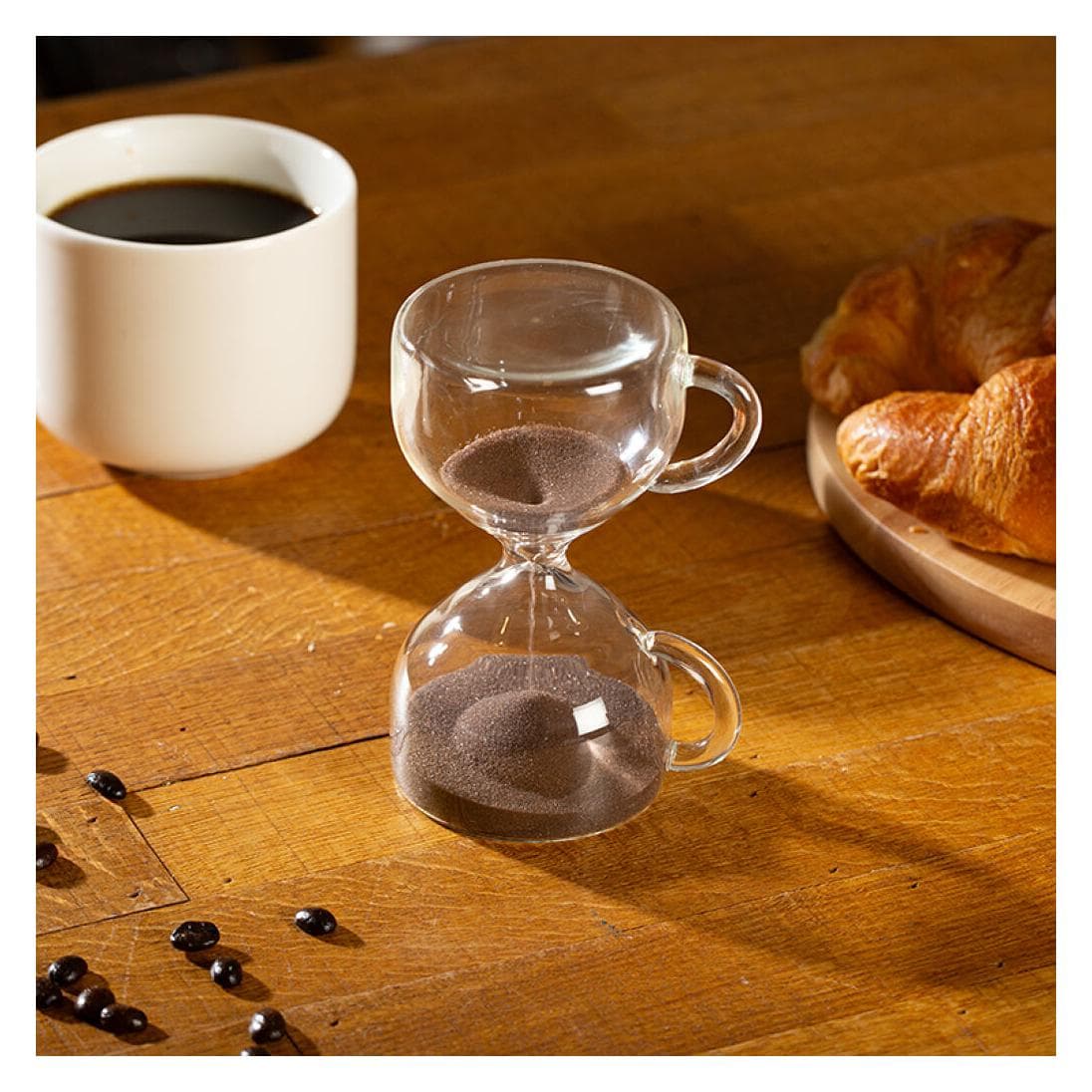 Kikkerland - Coffee Break Sand Timer - Coffee-colored - 5 x 3.5 x 2.75, Contaminuti, Marrone