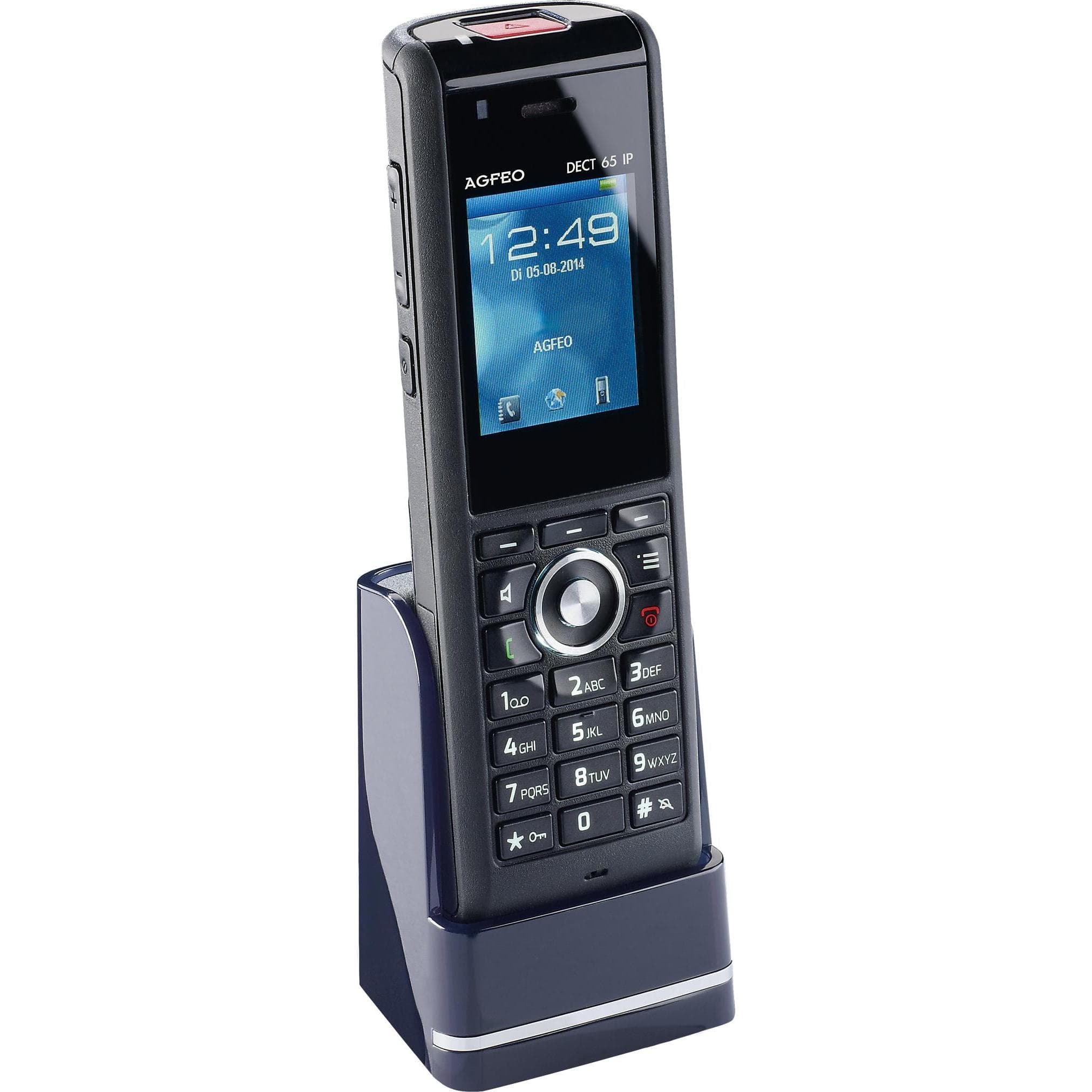 Agfeo DECT 65 Classe di protezione IP 65 antiurto impermeabile antipolvere per sistemi di comunicazione, Telefono, Nero