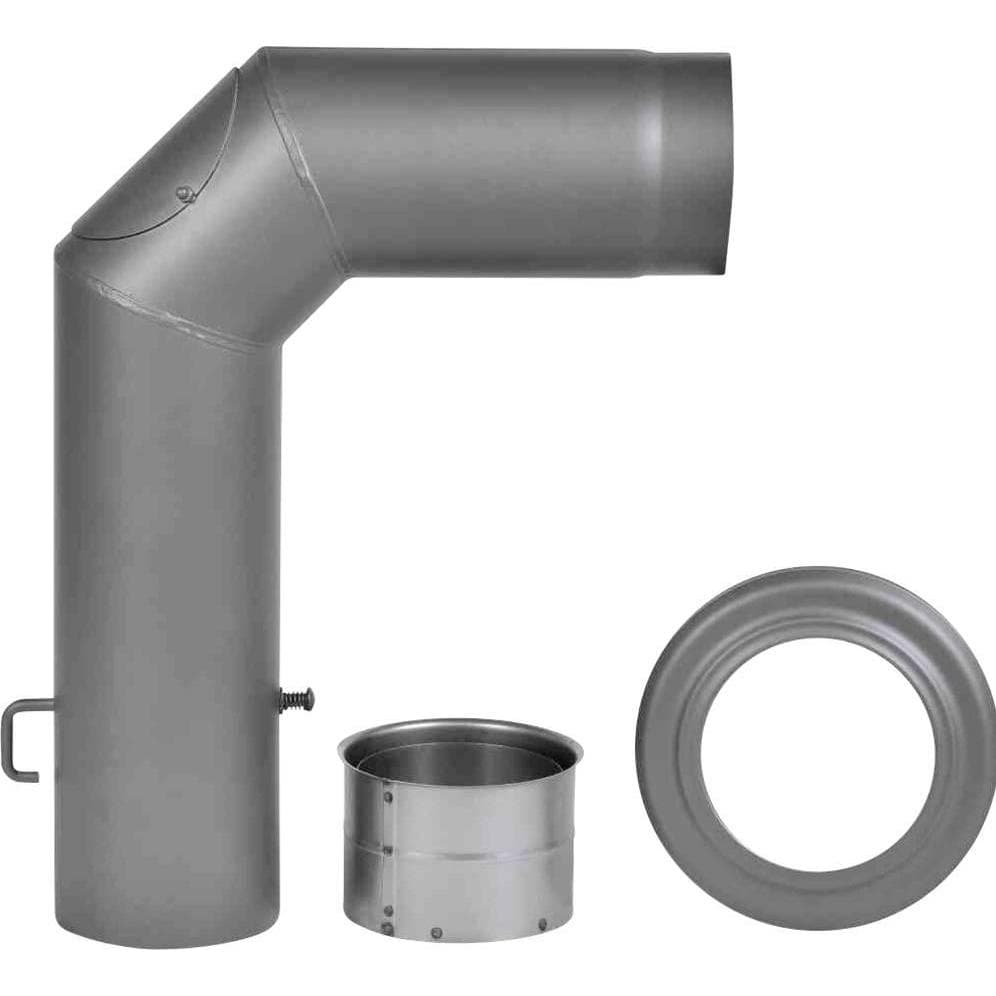 FireFix, Accessori per camino, RD150/SET Set di tubi per stufe in acciaio spesso 2 mm (set di tubi angolari) con diametro di 150