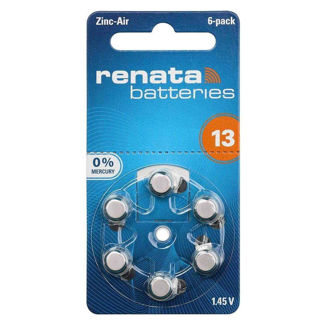Renata Hörgeräte-Batterien ZA13.DP6 0%HG (6 pz., ZA13 GP, 305 mAh), Batterie + pile