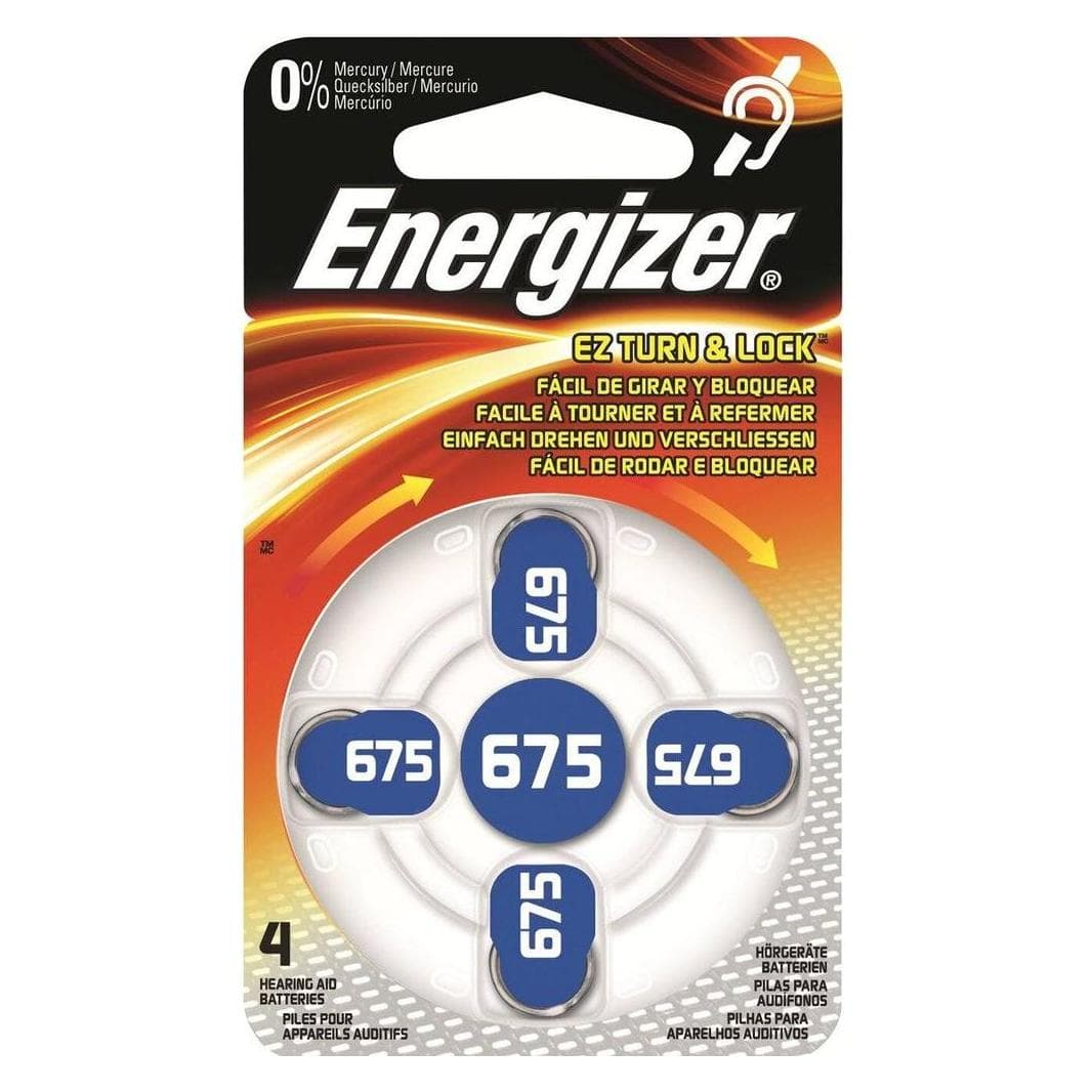 Energizer Batteria per apparecchi acustici 675 (4 pz., 675, 635 mAh), Batterie + pile