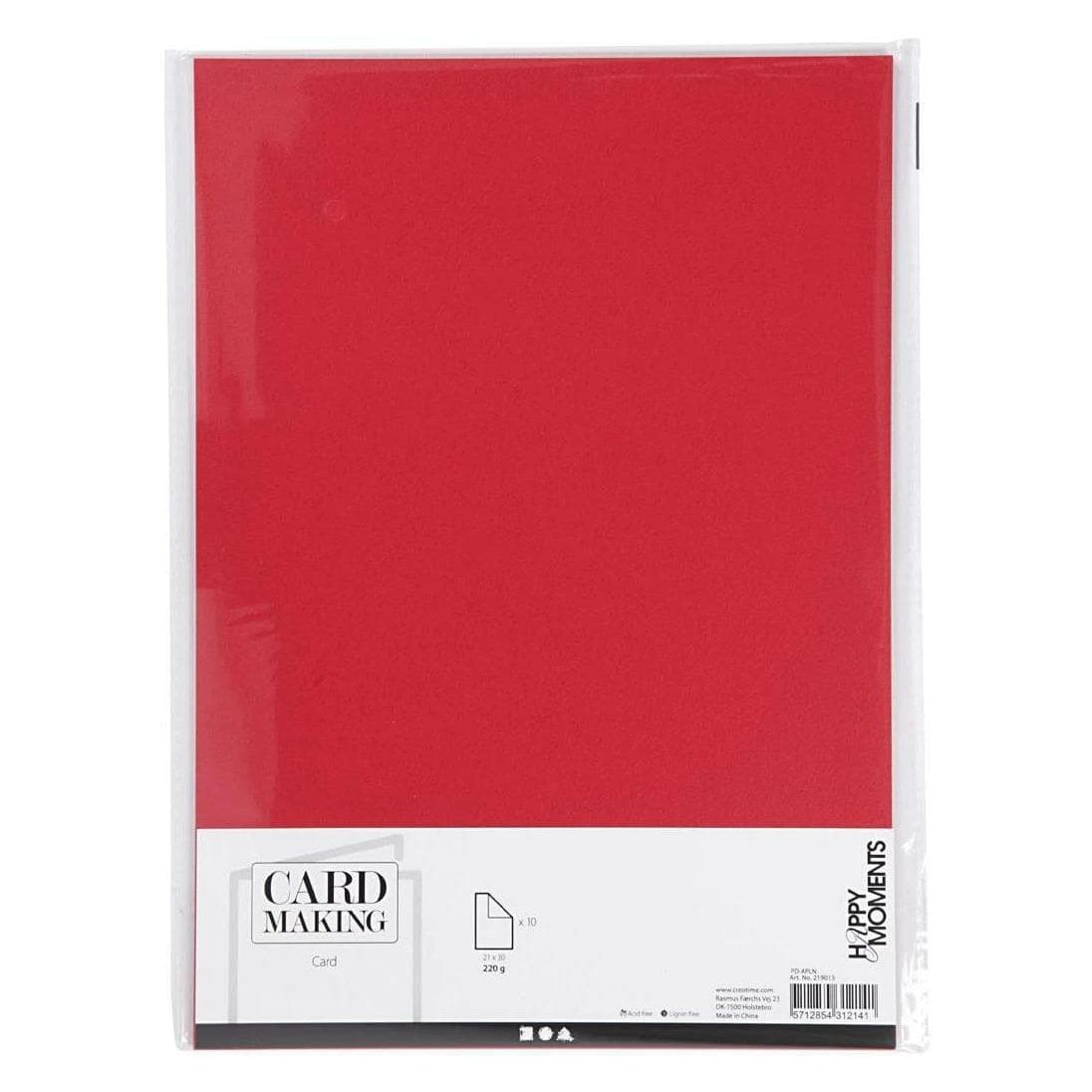 Creativ Company, Carta bricolage, Cartone fotografico A4 rosso (220 g/m², 10x)