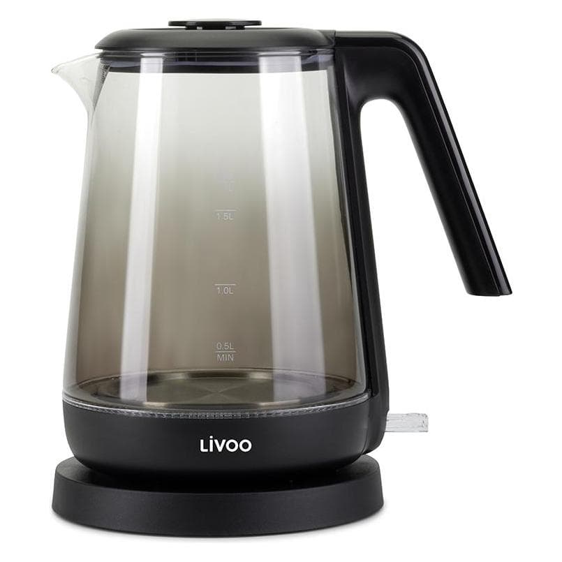 Livoo Bollitore in vetro da 1,7 L, Bollitore, Nero