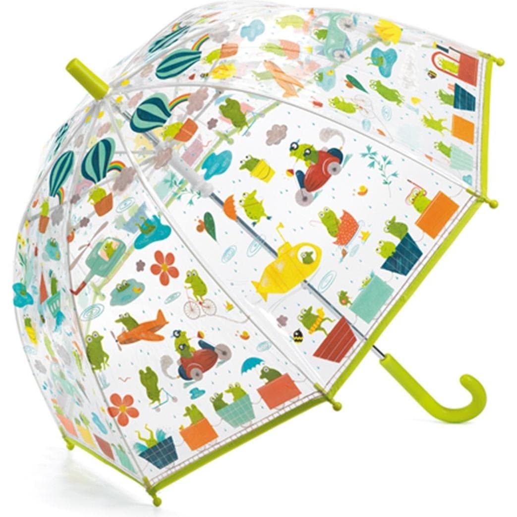 Djeco, Unisex, Ombrello, Ombrello rane 70x68cm, Multicolore