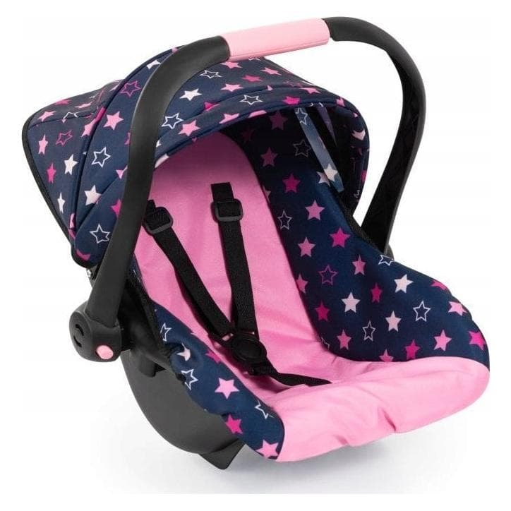 Bayer Design - Poppenautostoeltje met dak, blauw, roze