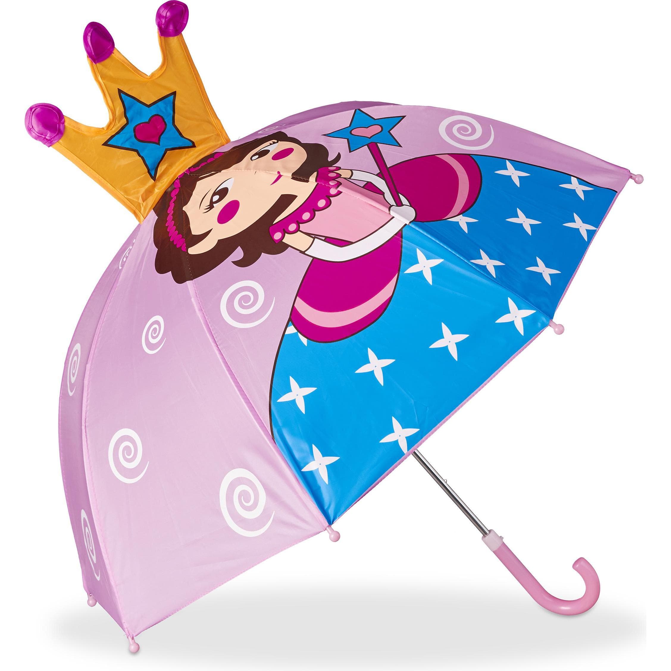 Relaxdays, Bambine, Ombrello, Ombrello per bambini colorato, Rosa