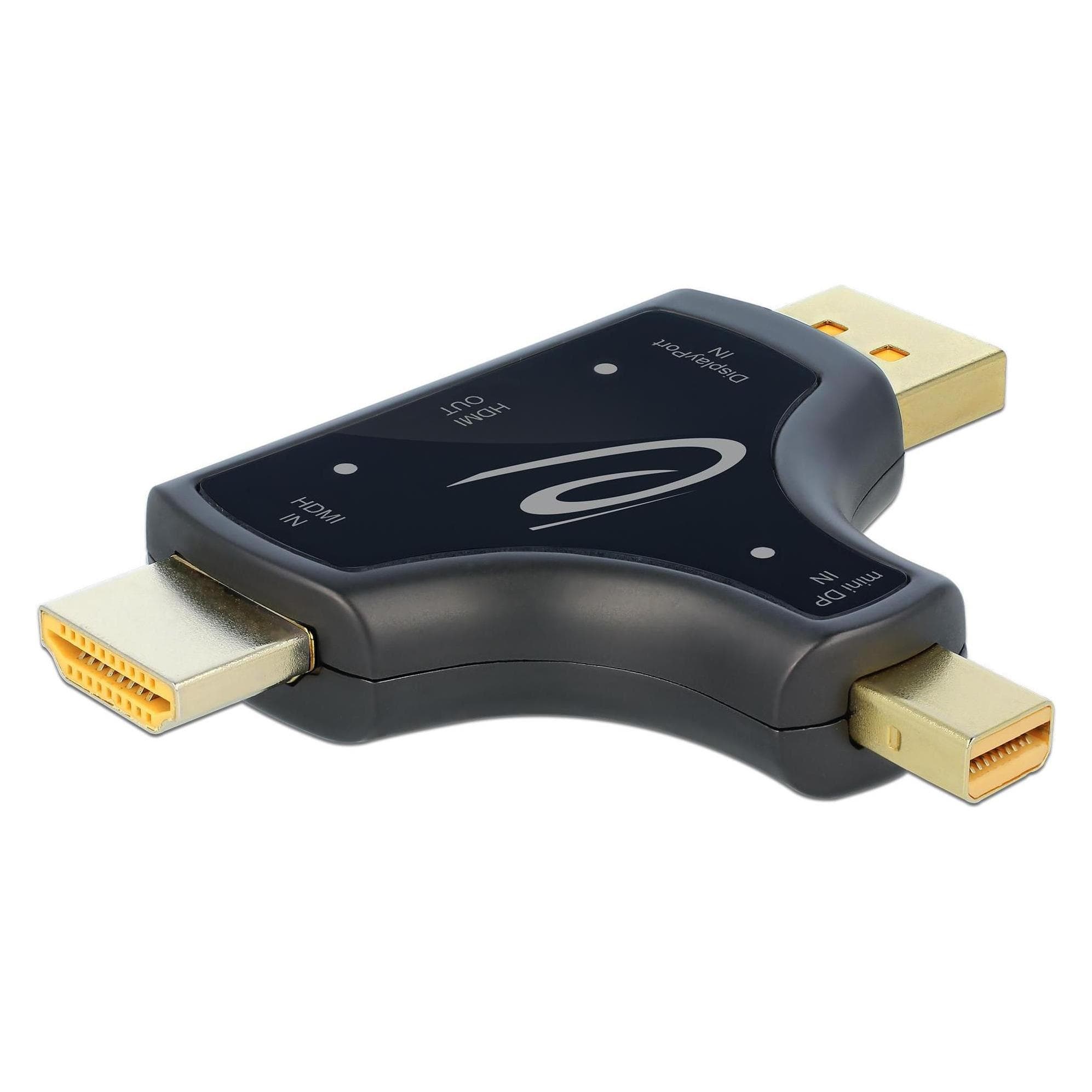 Delock Adattatore per monitor DP miniDP HDMI (HDMI, 6.90 cm), Adattatore dati + video, Nero