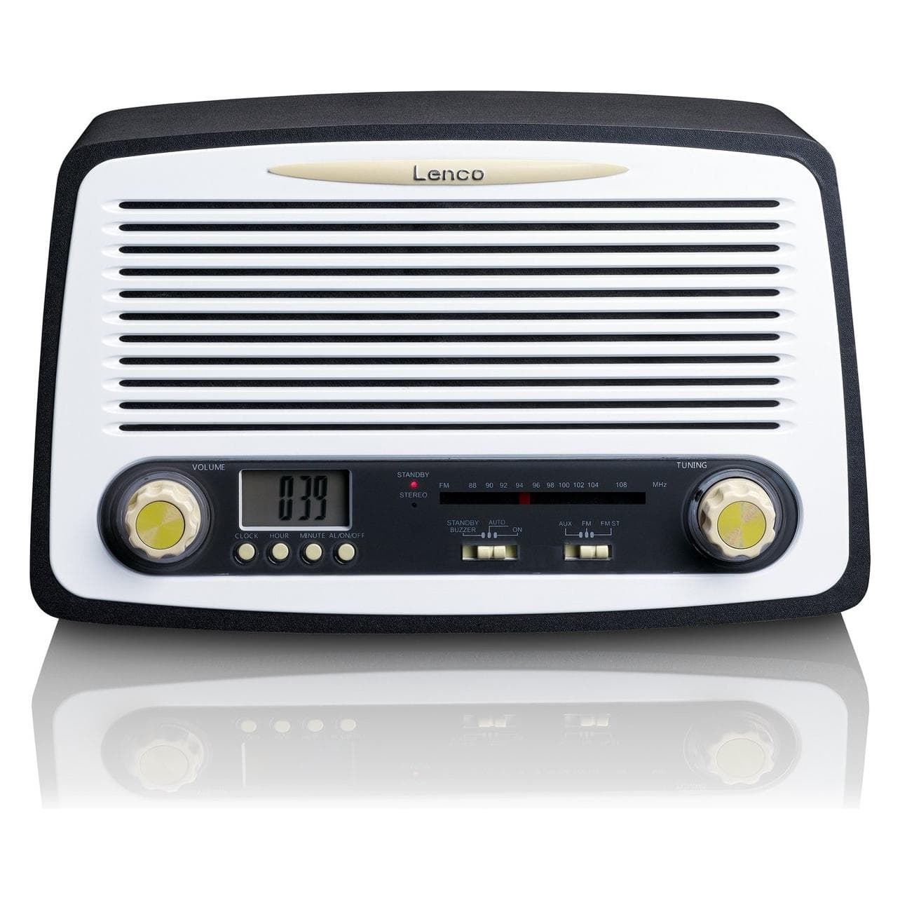 Lenco SR-02 (FM, Bluetooth), Radio, Nero, Bianco
