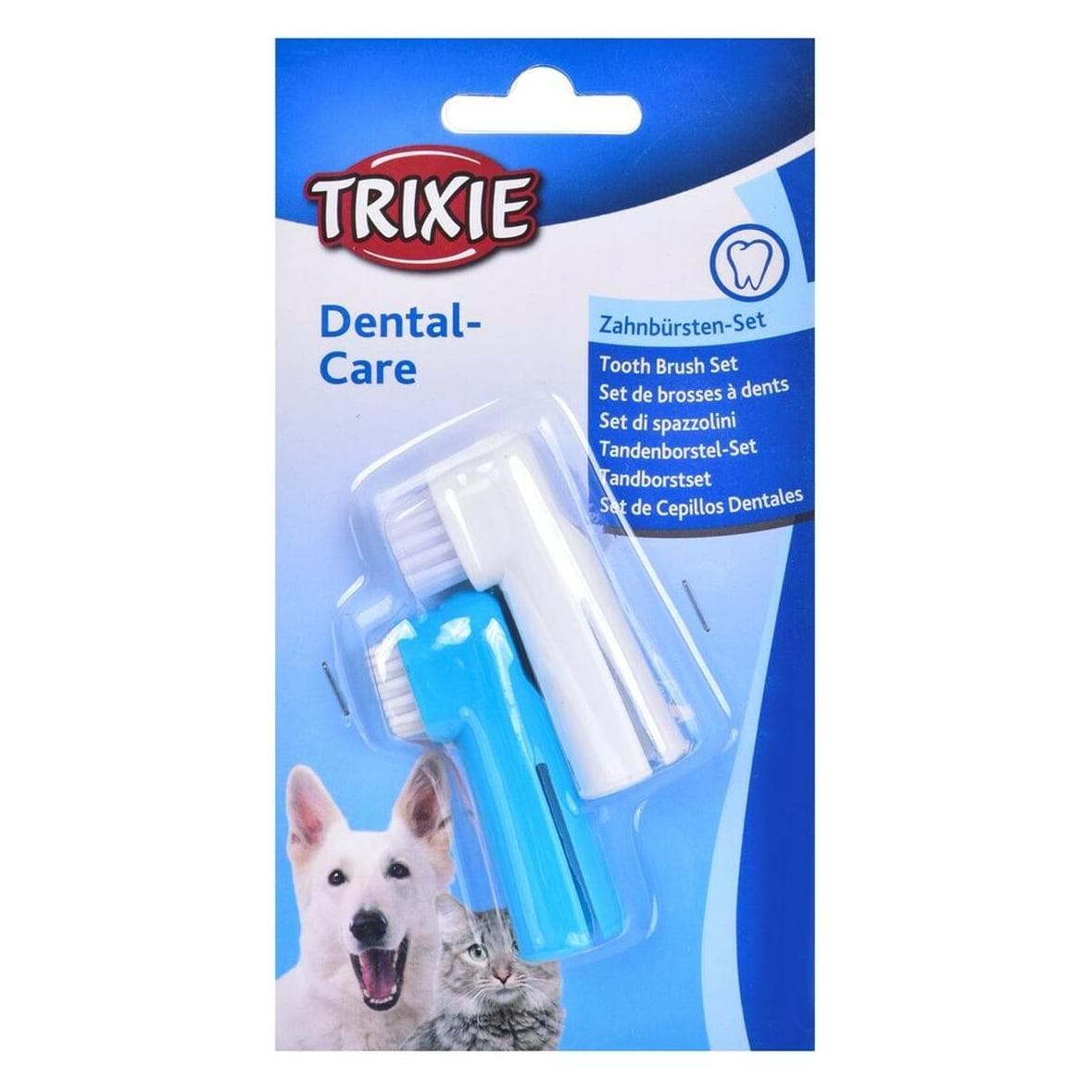 Trixie Set di spazzolini da denti 6cm 2 pezzi (Cane, Gatto), Igiene degli animali