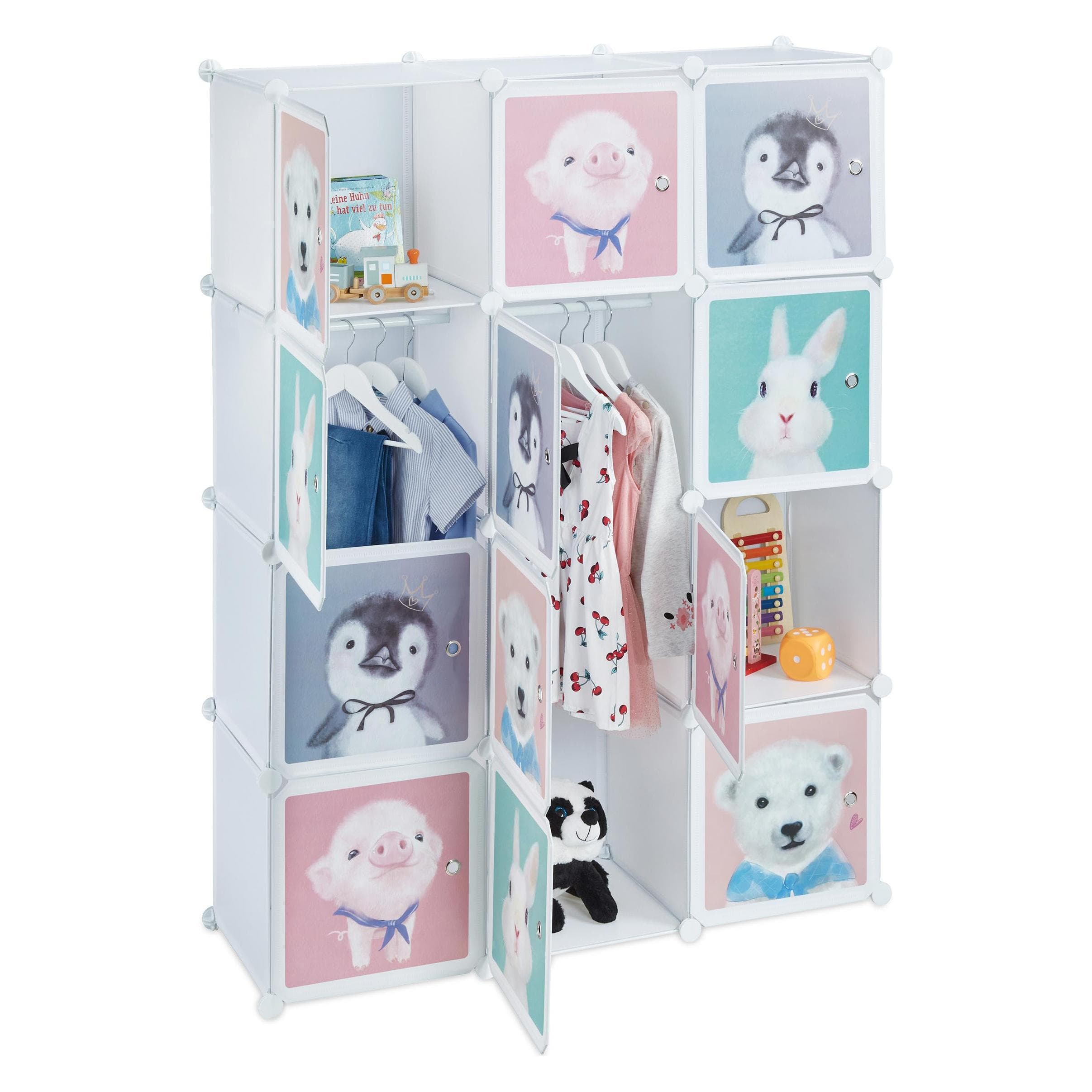 Relaxdays, Libreria per bambini, Scaffale componibile (109 x 37 x 145 cm)