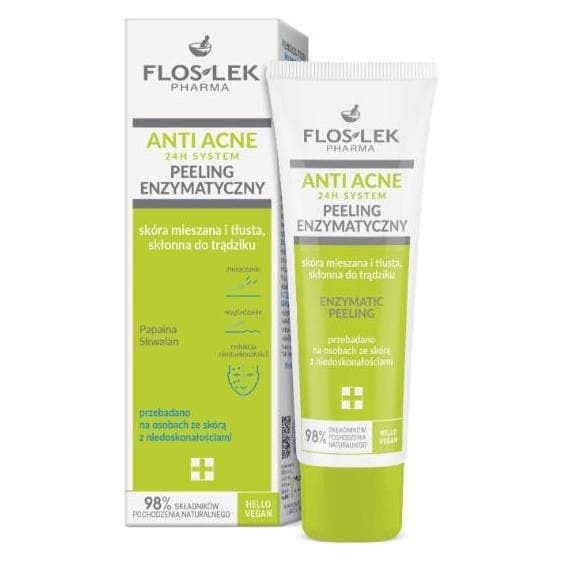 Floslek, Pulizia viso, Peeling Enzimatico Anti-Acne 24H 50Ml (50 ml)