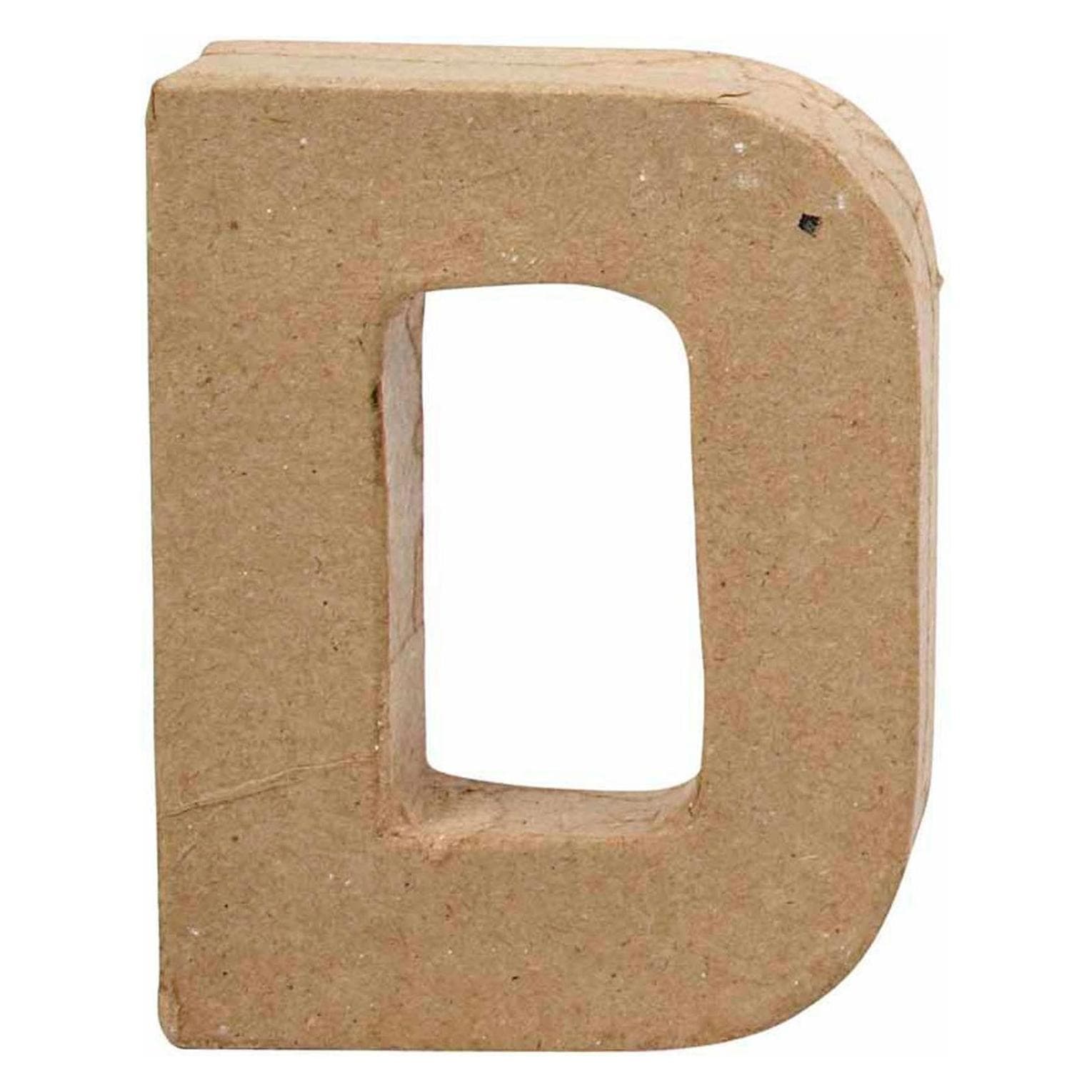 Creativ Company, Letterine in legno e stoffa, Lettera di cartapesta piccola - D