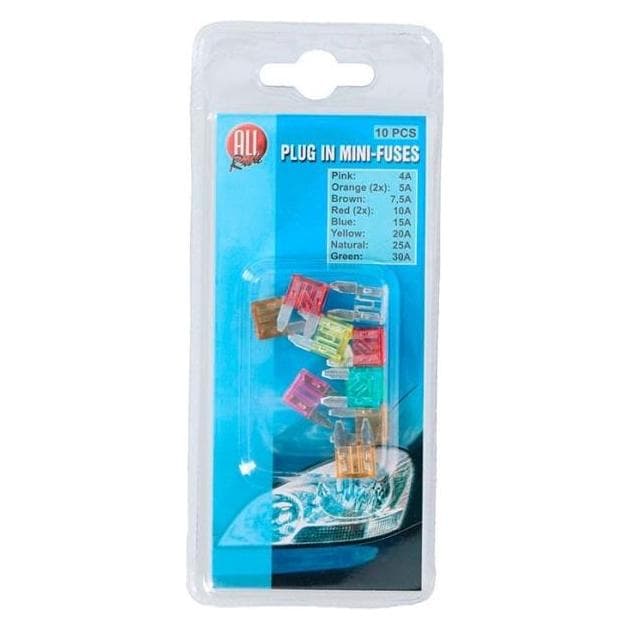All Ride, Fusibile, Fusibili per auto Mini 12 V, confezione da 10 pezzi (4 A)
