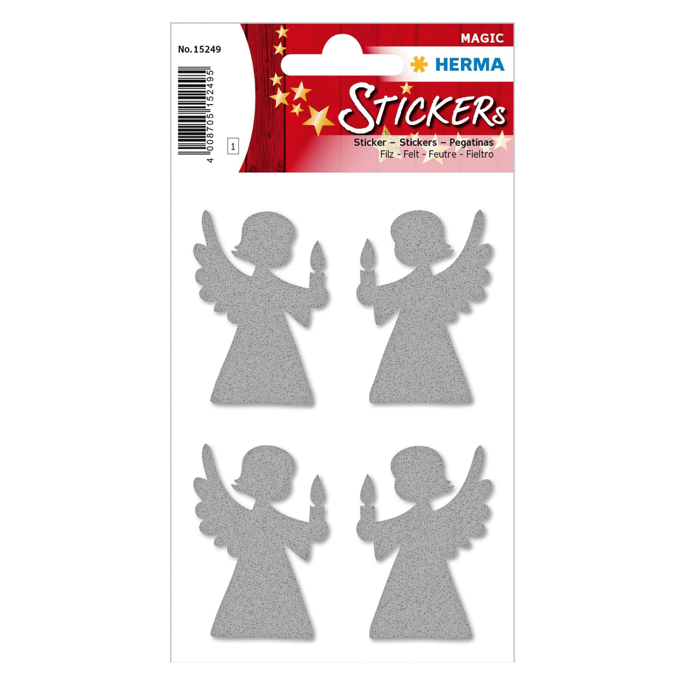 Herma, Sticker, Angelo adesivo di Natale 1 foglio, 4 adesivi (4 Adesivo)