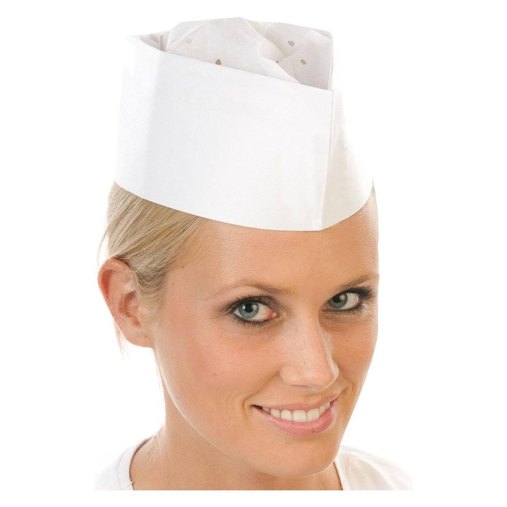 franz mensch, Segnaletica di sicurezza, Cappelli con pompon unisex EXPRESS bianco taglia regolabile individualmente 25 pezzi.