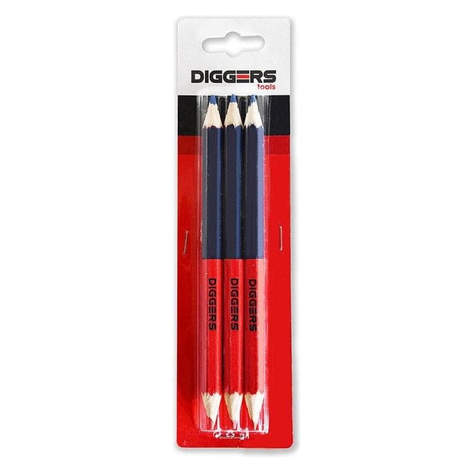 Diggers Tools, Matite, DIGGERS DIG418 Duo Bleistift 17,6 cm rot/blau 3 Stk. (3x)