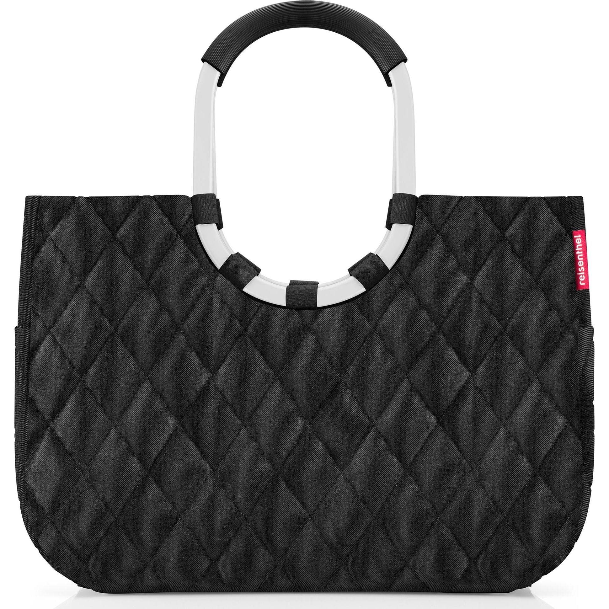 reisenthel, Borsa + Trolley da spesa, Cestino Loopshopper L Rhombus Nero, Nero