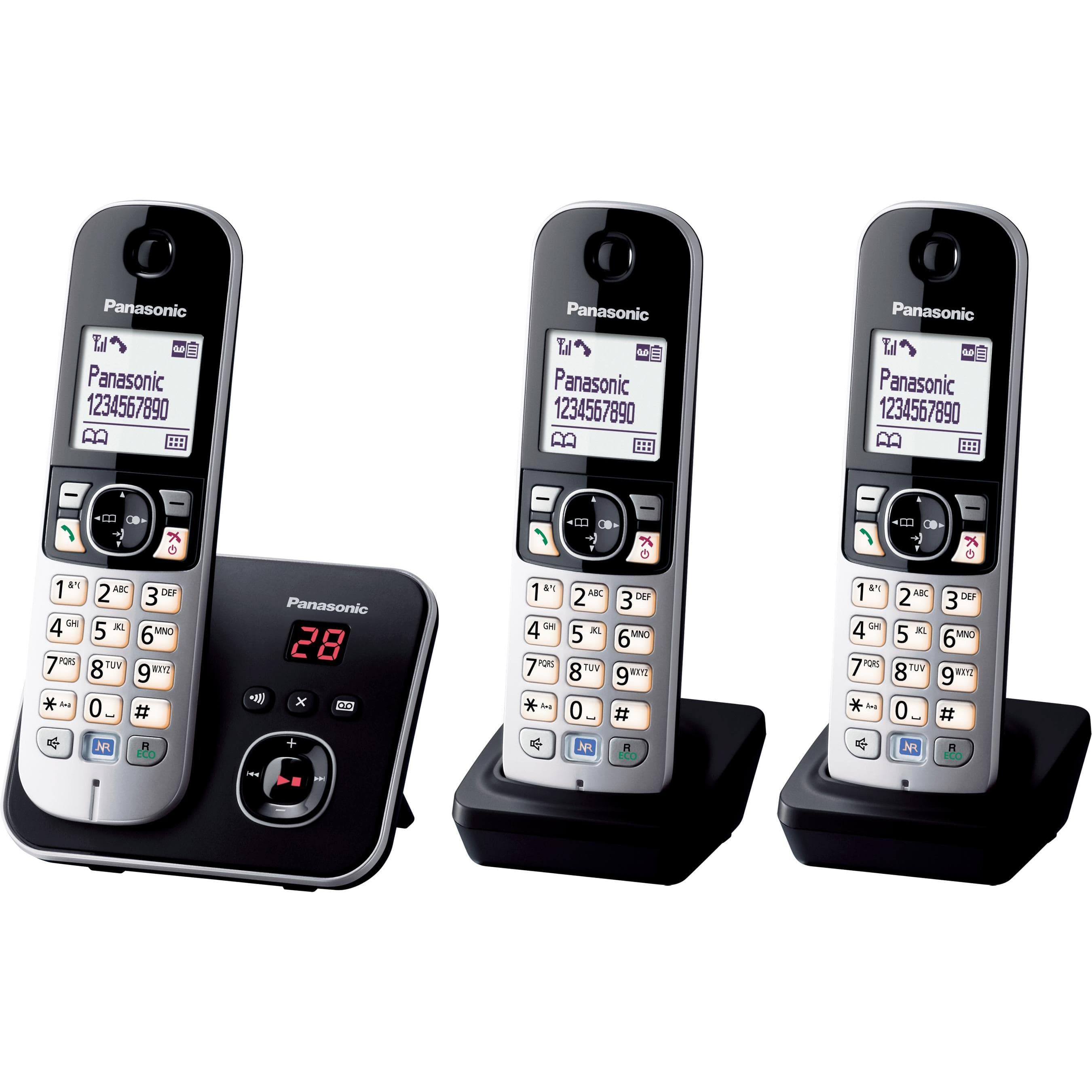 Panasonic KX-TG6823, Telefono, Nero, Argento