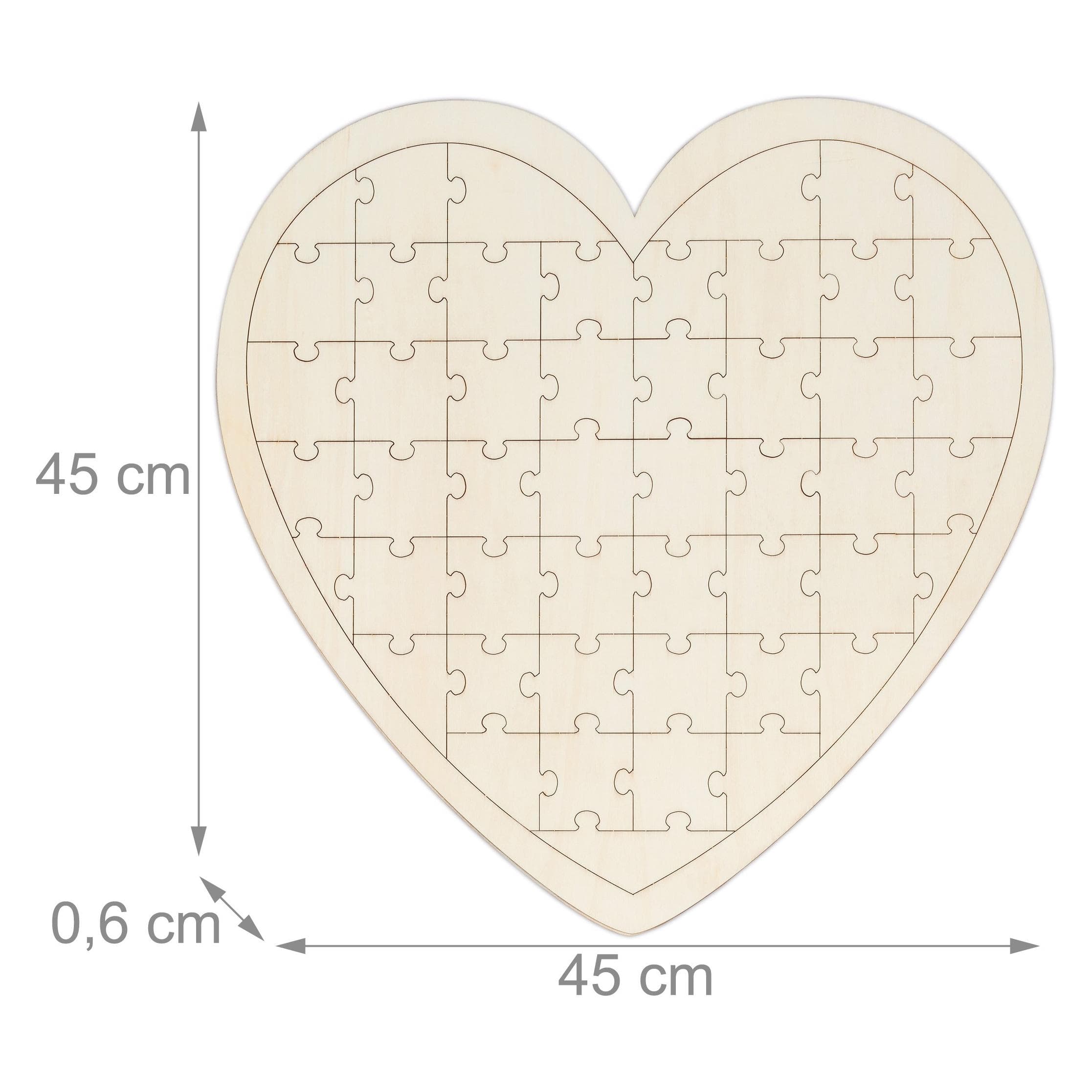 Relaxdays Puzzle del cuore (49 pezzi)