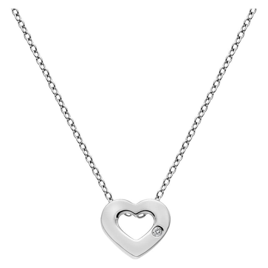 Hot Diamonds, Collana, Collana di diamanti a forma di cuore con amuleto, (Argento 925, 40 - 45 cm)