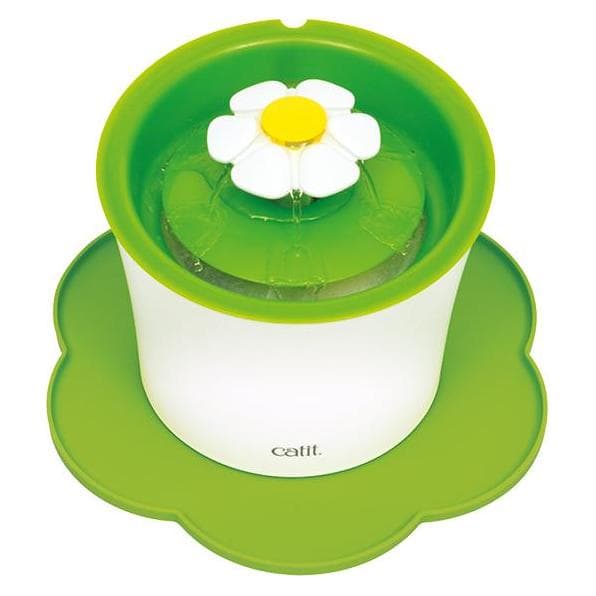 Catit Stuoia di sottofondo BLUME, verde, Ciotola mangime + Abbeveratoio
