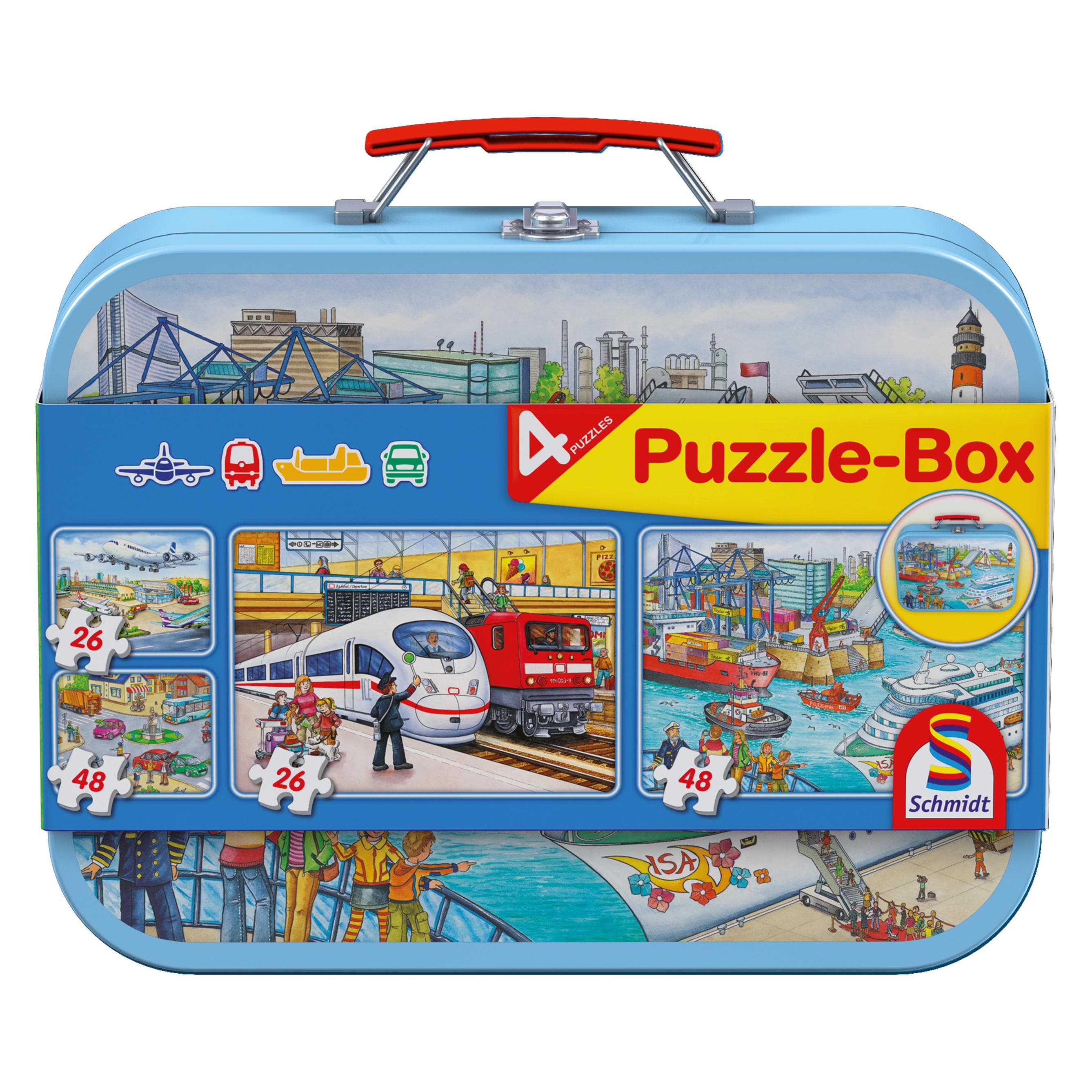 Schmidt Spiele Verkehrsmittel Puzzlebox (148 pezzi)