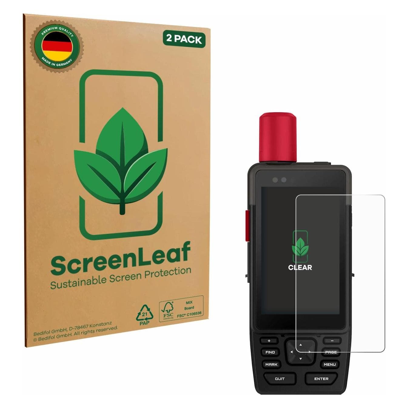 ScreenLeaf Pellicola protettiva, Proteggi Schermo Sostenibili, Clear, Antigraffio, Pellicola protettiva del dispositivo