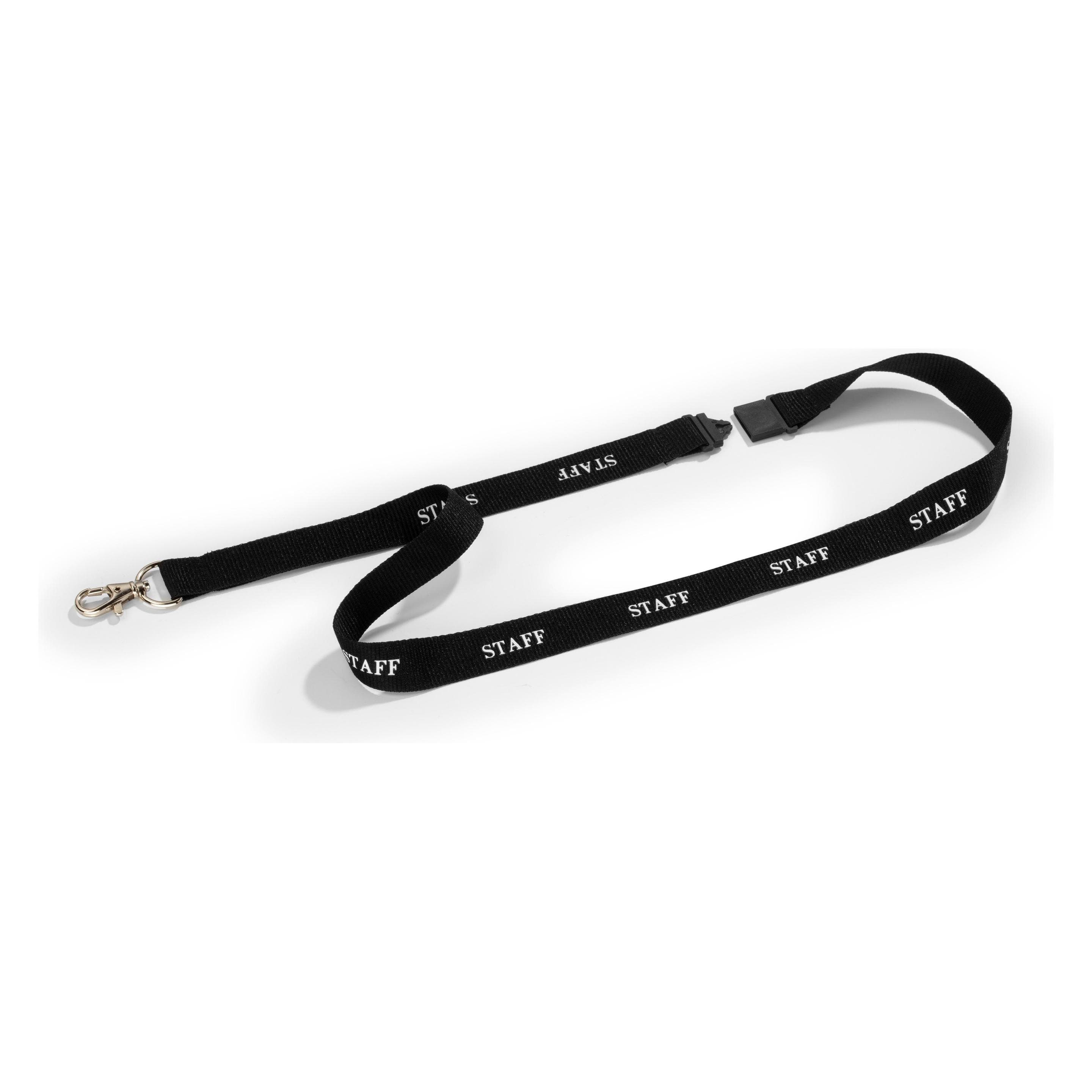Durable, Pannello informativo, Cinghia in tessuto STAFF, con moschettone, confezione da 20, nero.