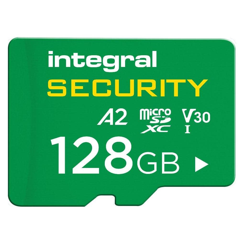 Integral Scheda MSDXC da 128 GB, UHS-1, U3, CL10, V30, A2 per telecamere di sicurezza, con velocità di (128 GB, microSD, U3, UHS-I), Scheda di