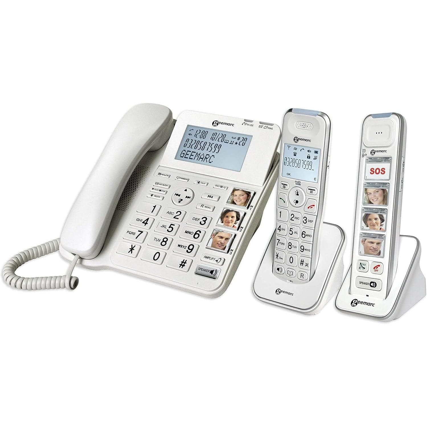 Geemarc Confezione di telefoni senior con filo SENIOR 295, Telefono, Bianco