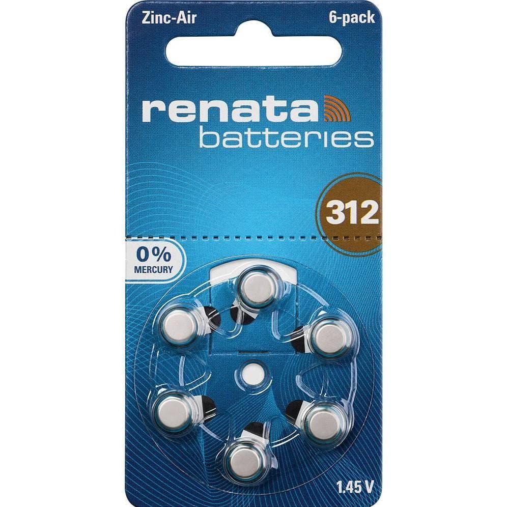 Renata Hörgeräte-Batterien ZA312.DP6 0%HG (6 pz., A312, 165 mAh), Batterie + pile