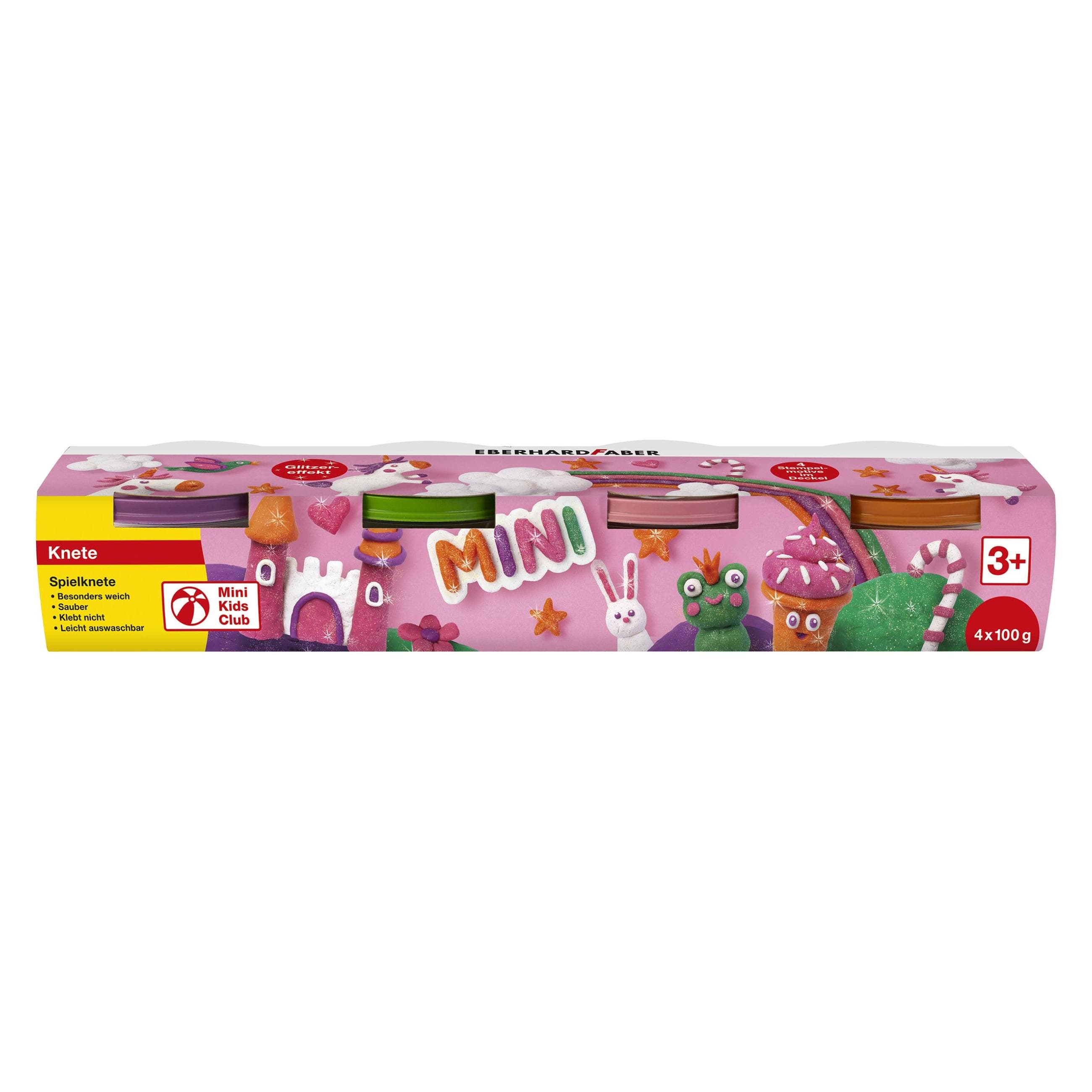 EberhardFaber Eberhard Faber Vertrieb GmbH Set di 4 pasta da gioco Glitter 4 colori