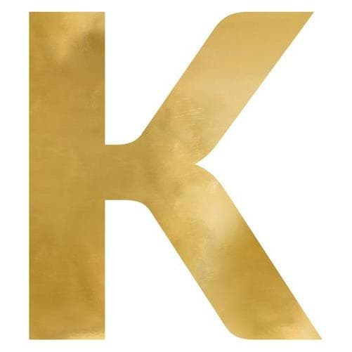 Partydeco Lettera a specchio "K", oro, 54x60 cm (1 pz.) (1 pz.)