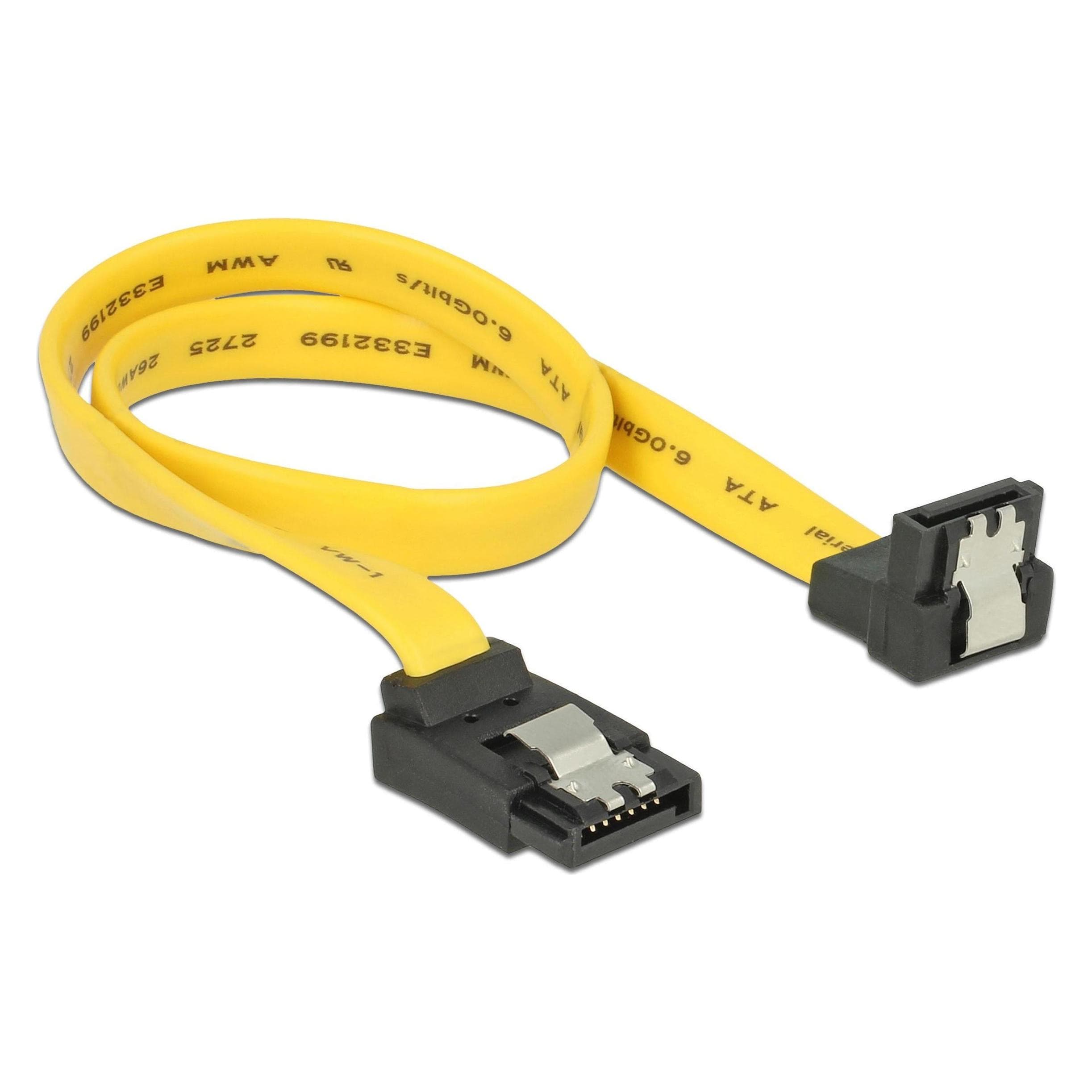 Delock Cavo SATA-3: 30cm, clip di metallo, giallo (30 cm, SATA III), Cavo interno (PC)